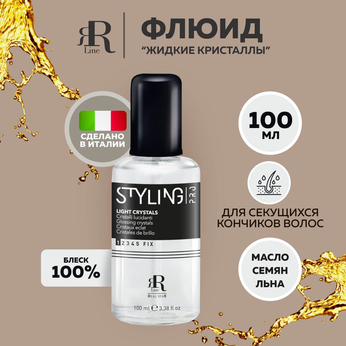 Жидкие кристаллы для секущихся кончиков волос Styling Pro Light Crystals RR Line 100 мл