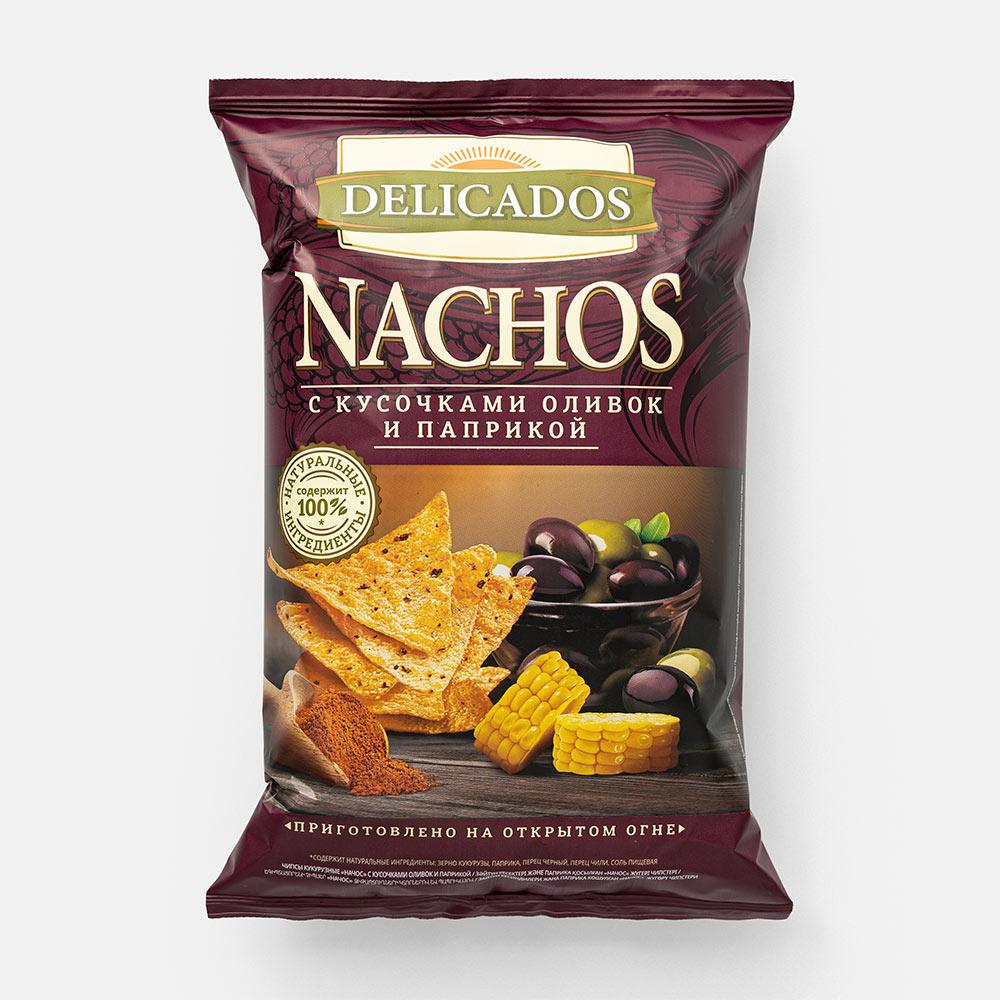 фото Чипсы кукурузные delicados nachos с оливками и паприкой 150 г