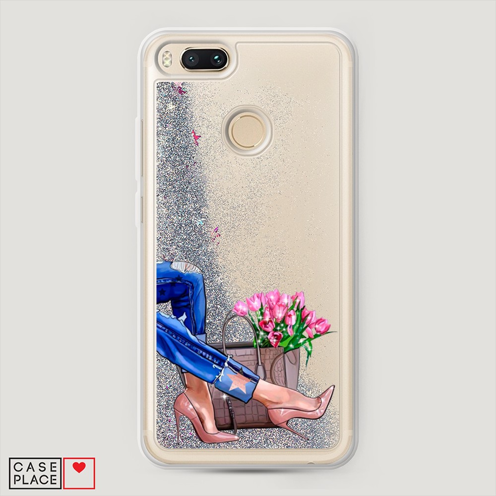 

Жидкий чехол с блестками "Каблучки" на Xiaomi Mi A1