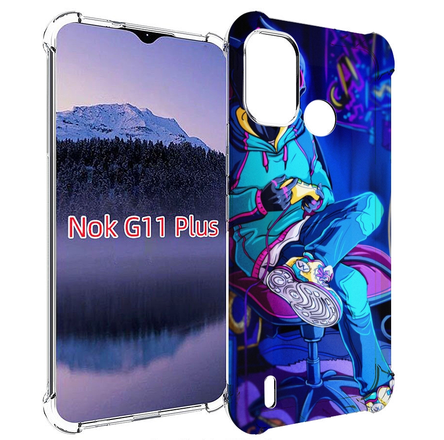 

Чехол MyPads киберпанк игрок для Nokia G11 Plus, Прозрачный, Tocco