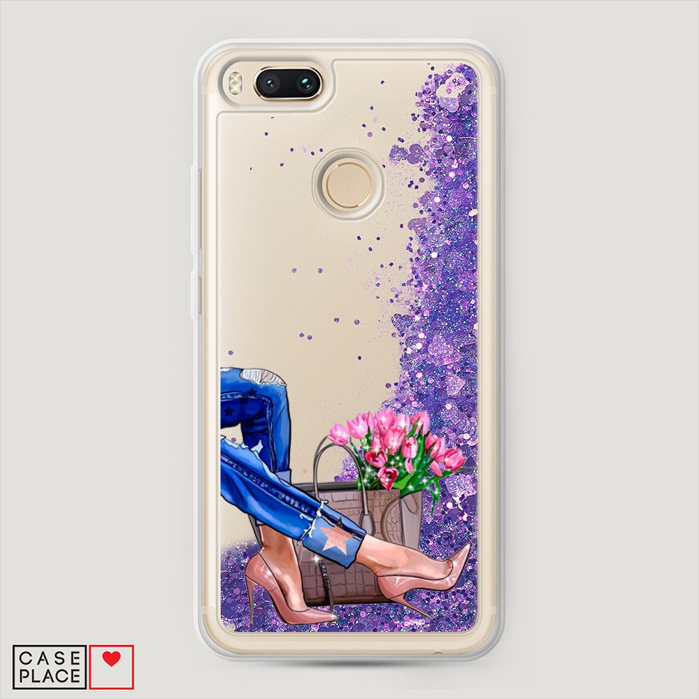 

Жидкий чехол с блестками "Каблучки" на Xiaomi Mi A1, 32692-1