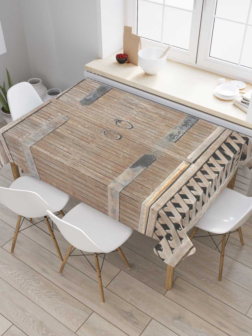 

Скатерть прямоугольная JoyArty "Врата из детства" из оксфорда, 120x145 см, Коричневый, Врата из детства