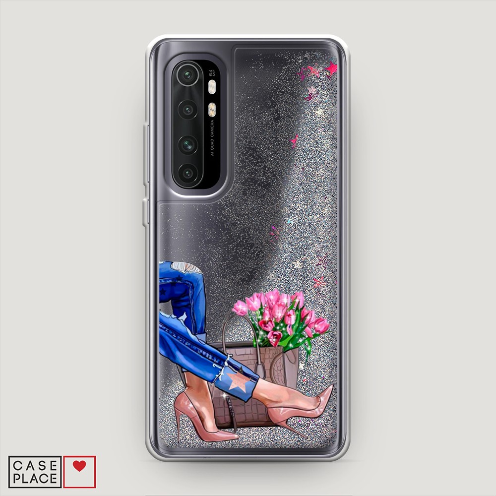 

Жидкий чехол с блестками "Каблучки" на Xiaomi Mi Note 10 lite, 38491-1
