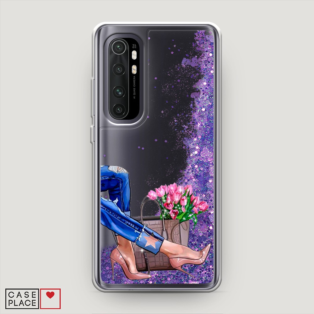 

Жидкий чехол с блестками "Каблучки" на Xiaomi Mi Note 10 lite, 38492-1
