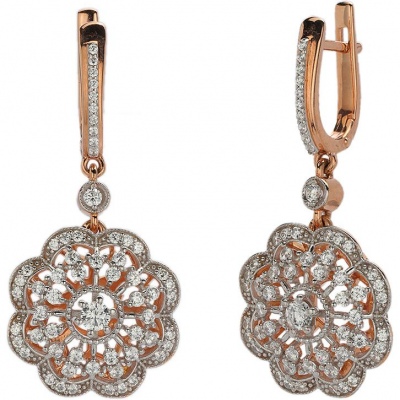 

Серьги из серебра с фианитом Эстет 01С1513893РА, 01С1513893РА
