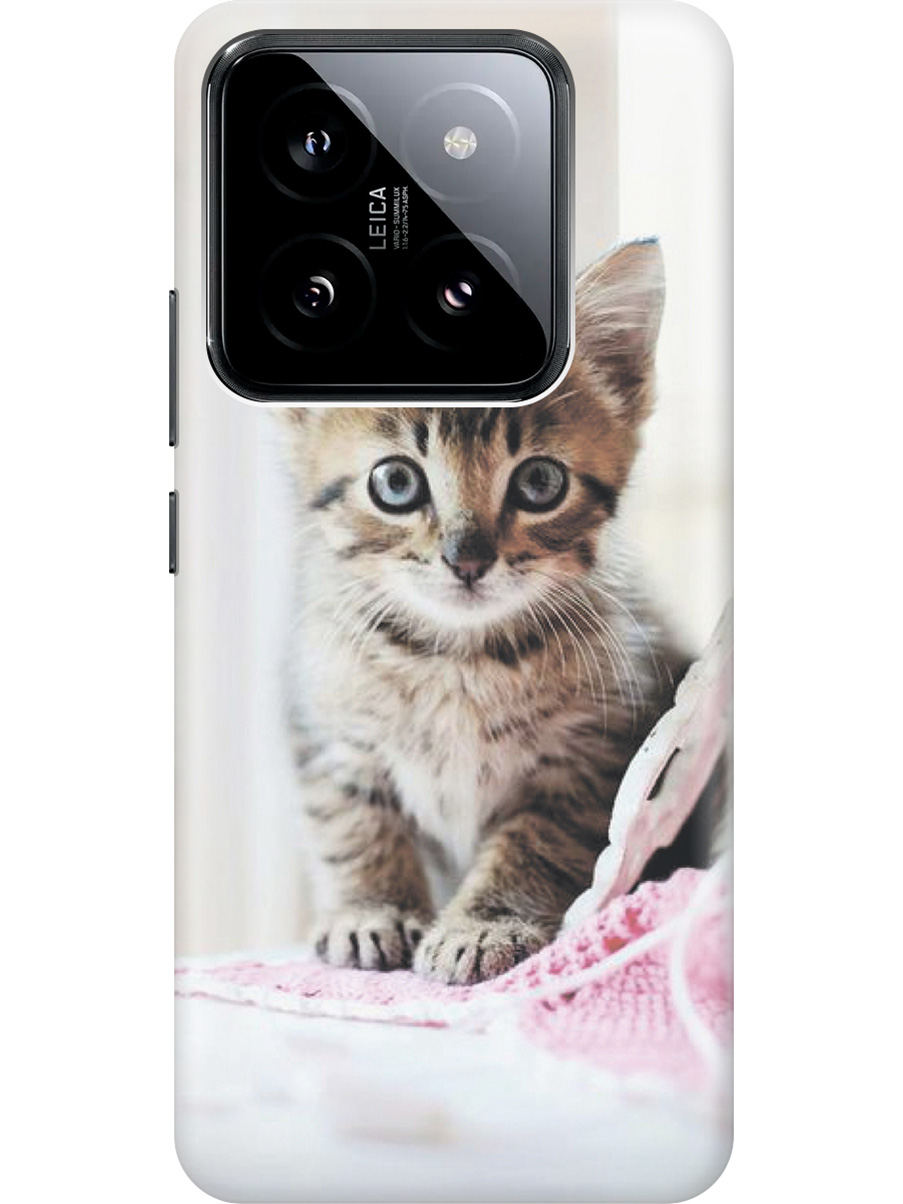 

Силиконовый чехол на Xiaomi 14 Pro с рисунком "Милый котенок", Белый;коричневый, 20012089