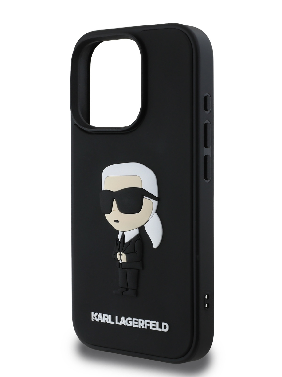 

Чехол Karl Lagerfeld для iPhone 16 Pro с объемным принтом 3D Rubber черного цвета, Черный