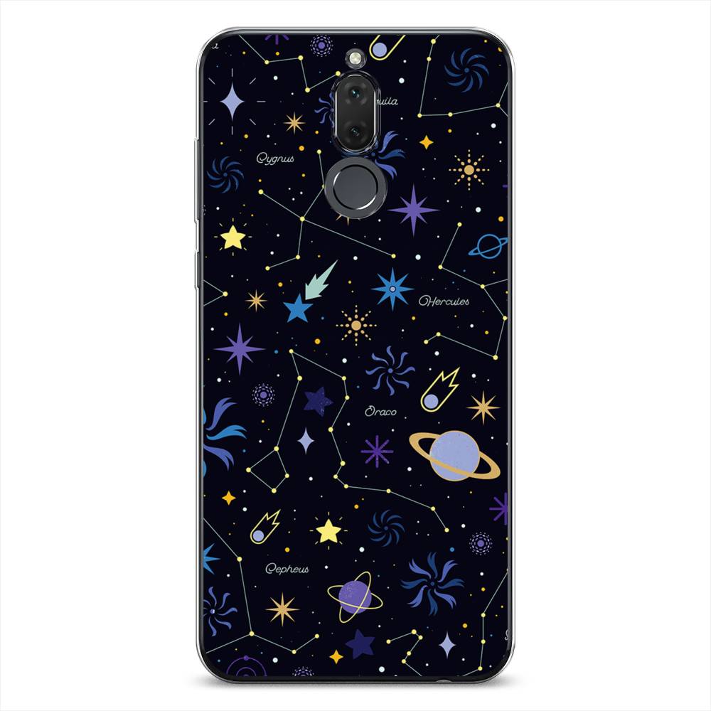 

Чехол на Huawei Nova 2i "Цветной космос", Желтый, 6120550-2