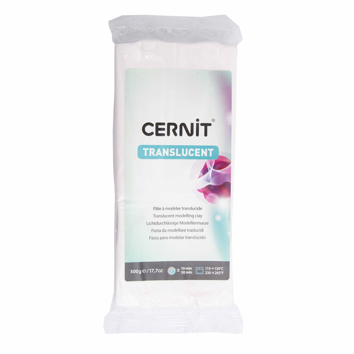 Пластика Cernit 'Translucent', CE0920500, прозрачный, 500 г (белый)