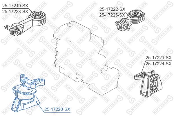 

Опора двигателя Stellox 2517220SX