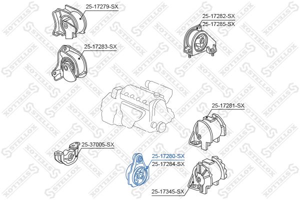 

Опора двигателя Stellox 2517280SX