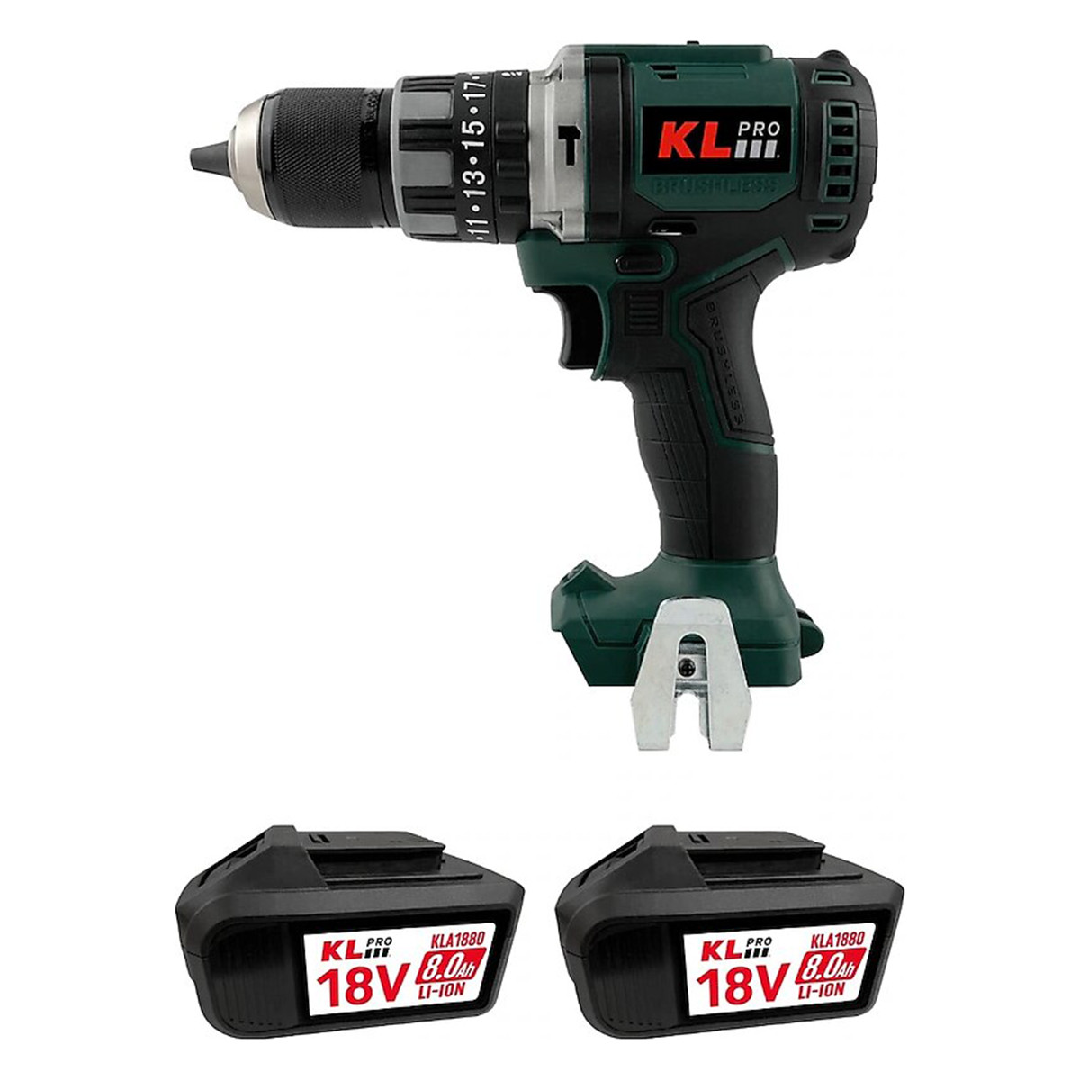 Дрель-шуруповерт ударная бесщеточная KLpro KLDM18BH-80 (18 В / 8,0 Ач, 70 Нм)