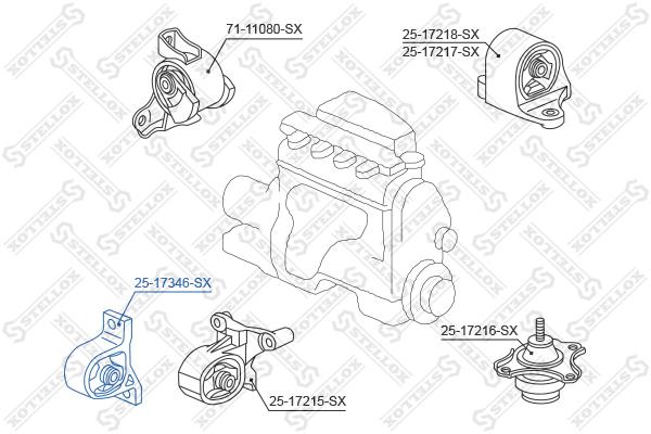 

Опора двигателя Stellox 2517346SX