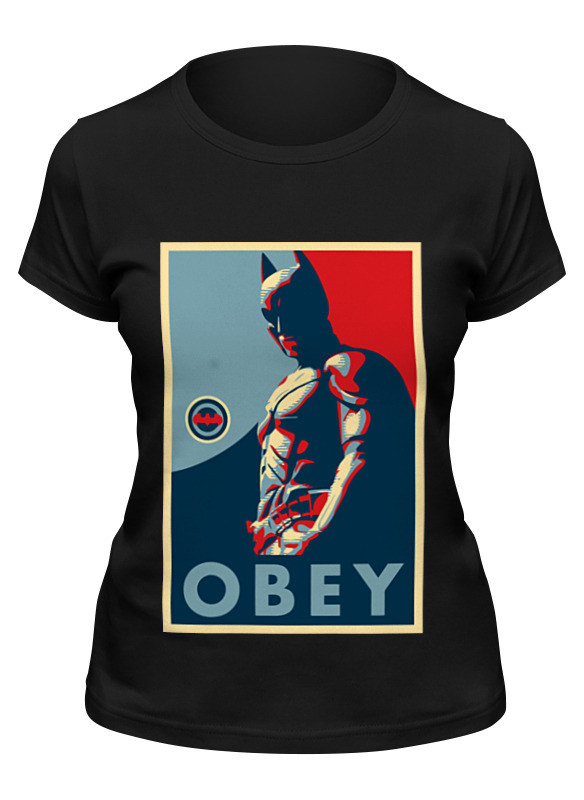 

Футболка женская Printio Batman (obey) черная M, Черный, Batman (obey)