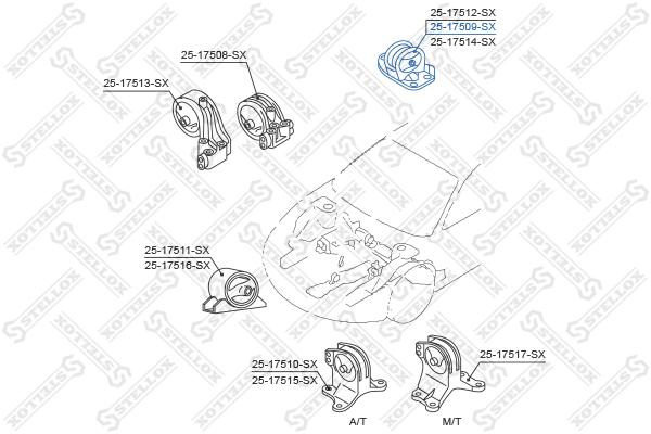 

Опора двигателя Stellox 2517509SX