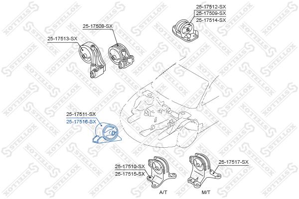 

Опора двигателя Stellox 2517516SX