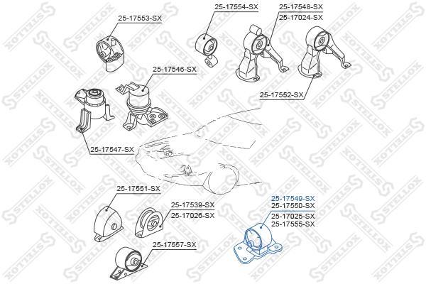

Опора двигателя Stellox 2517549SX