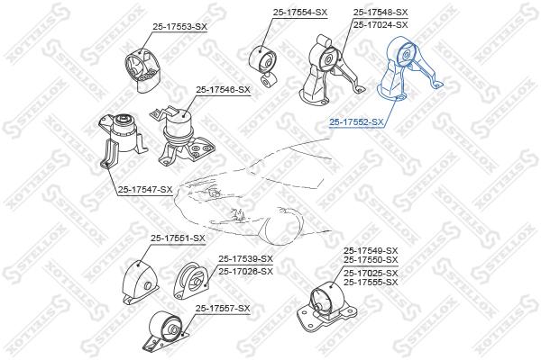 

Опора двигателя Stellox 2517552SX