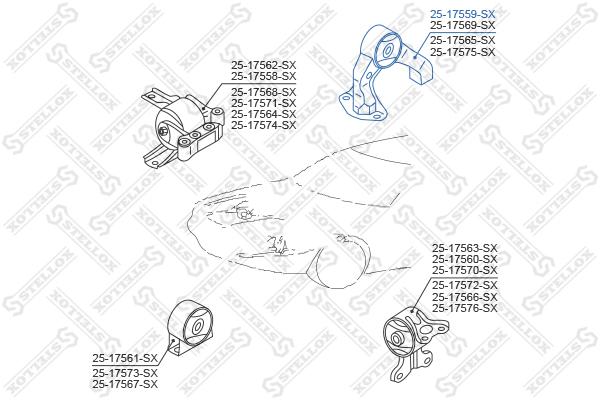 

Опора двигателя Stellox 2517559SX