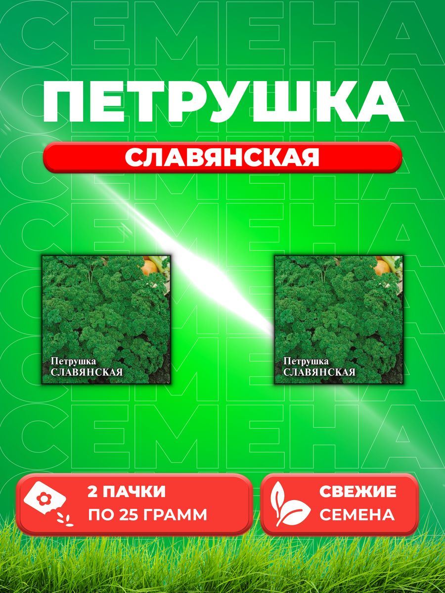 

Семена Петрушка кудрявая Славянская 25,0 г (2уп)