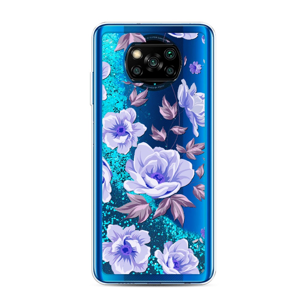 

Жидкий чехол с блестками "Цветочная фантазия 1" на Xiaomi Poco X3 NFC, 39293-1