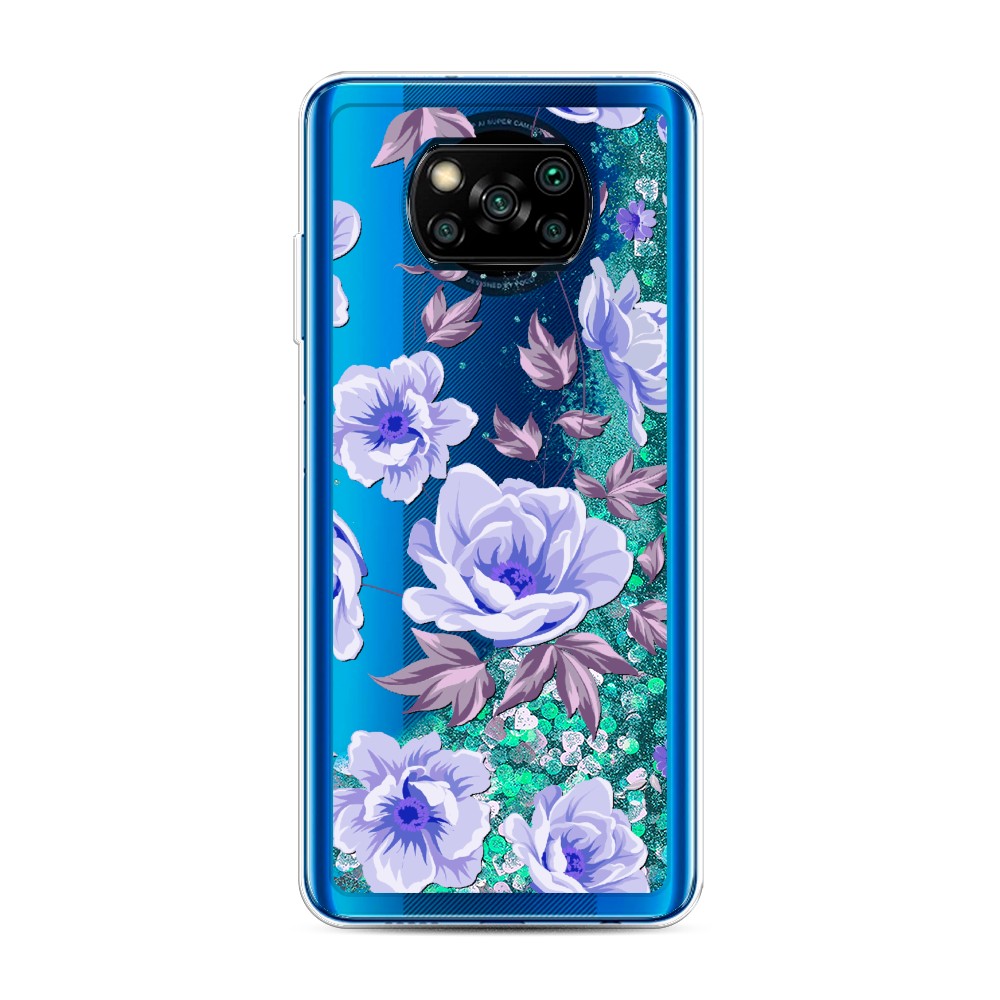 

Жидкий чехол с блестками "Цветочная фантазия 1" на Xiaomi Poco X3 NFC, 39295-1