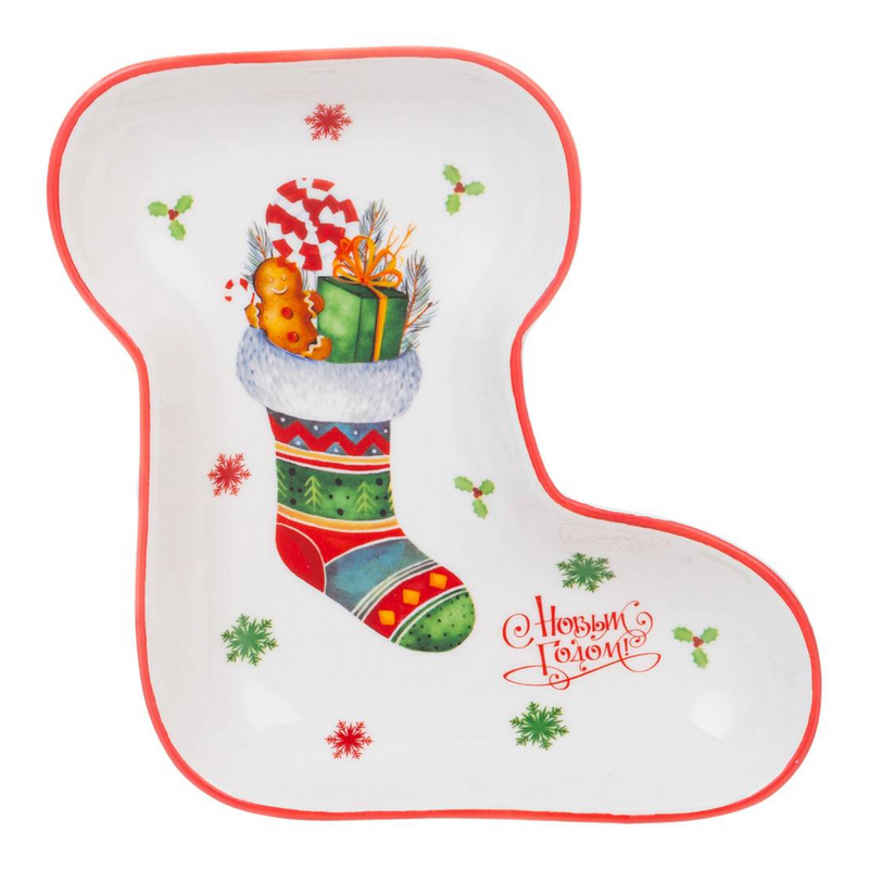 

Тарелка сервировочная Winter story Lefard 1 шт 13,8*15 см 97-667, Белый;красный