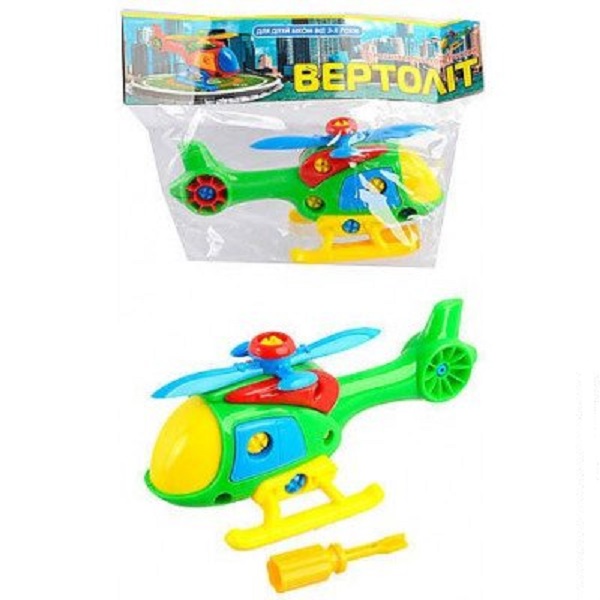 фото Игрушка пластмассовая конструктор-вертолет toys plast