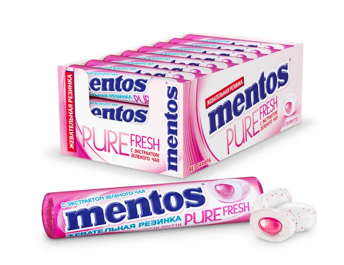 Жевательная резинка Mentos Pure Fresh Тутти-Фрутти, 24 шт по 15,5 г