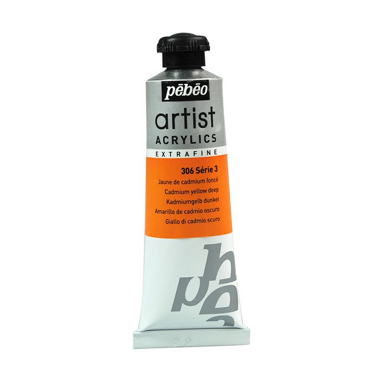 

Краска акриловая Pebeo Artist Acrylics extra fine №3 Темно-желтый кадмий 37 мл