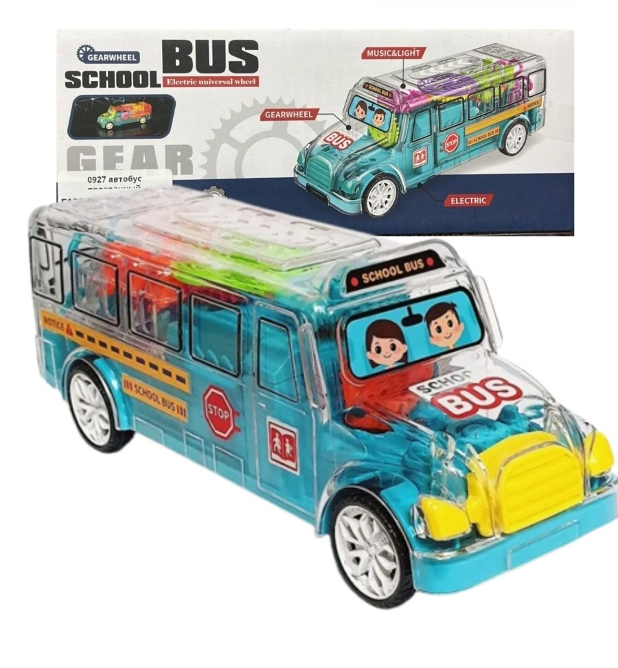 

Игрушка светящийся школьный автобус голубой, avtob01_d