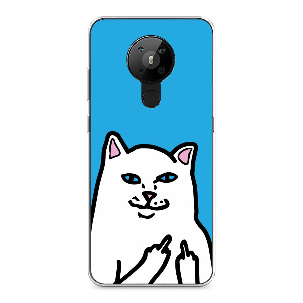 

Чехол Awog на Nokia 5.3 / Нокиа 5.3 "Кот жесть", Белый;голубой;черный, 123450-9
