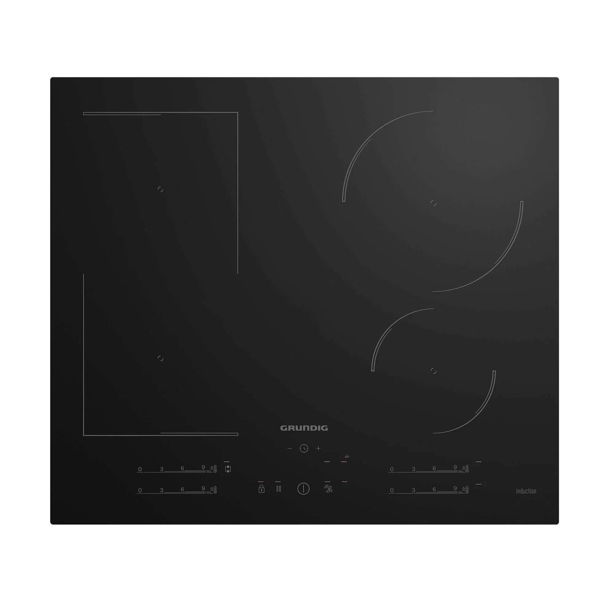 

Встраиваемая варочная панель индукционная Grundig GIEI627474PN черный, GIEI627474PN