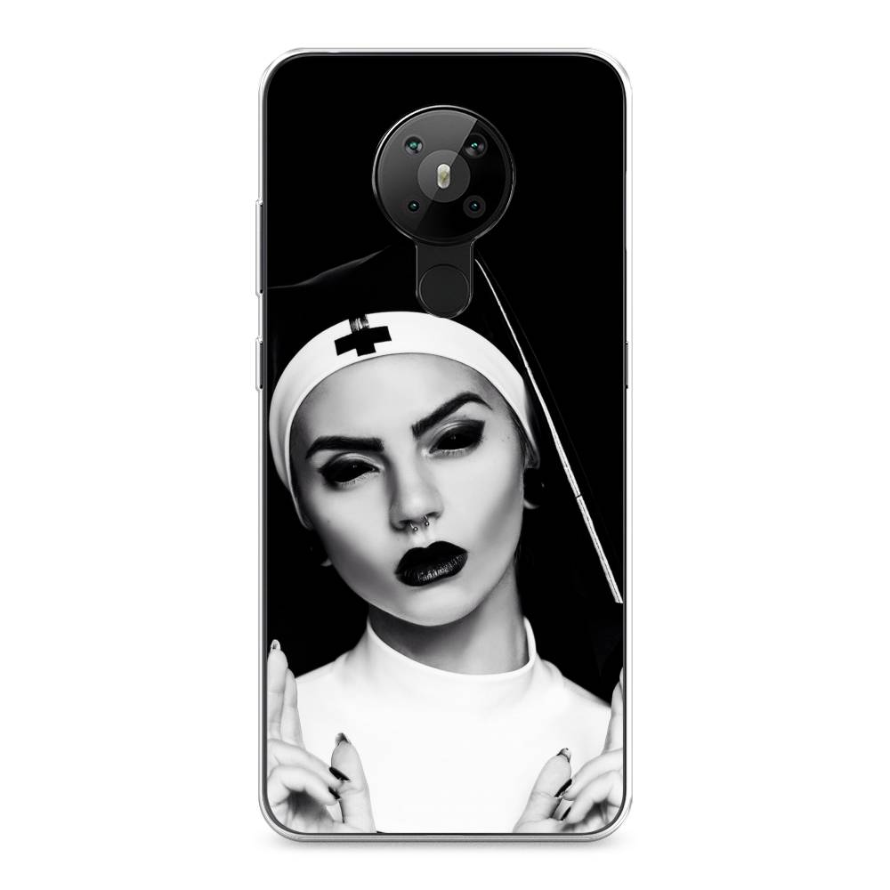 

Чехол Awog на Nokia 5.3 / Нокиа 5.3 "Черная монашка", Серый;черный, 123450-9
