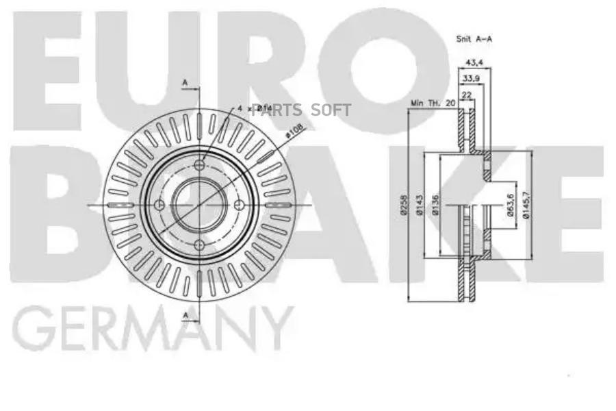 

Тормозной диск EUROBRAKE 5815202549