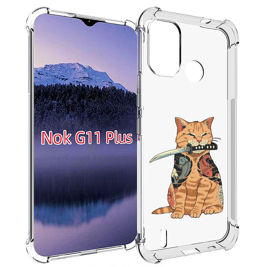 

Чехол MyPads кот-с-катаной для Nokia G11 Plus, Прозрачный, Tocco