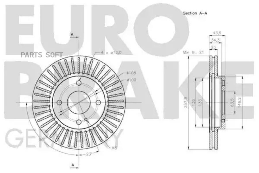 Тормозной диск EUROBRAKE 5815202580