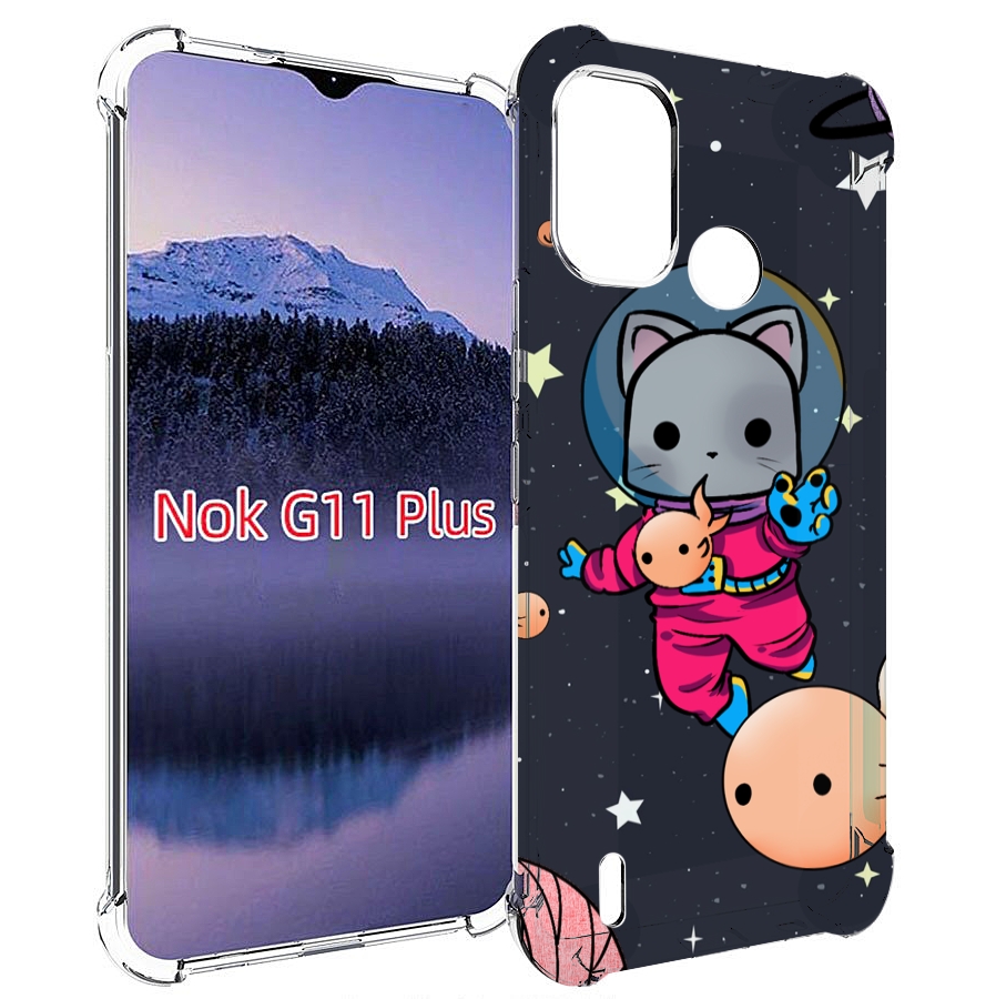 

Чехол MyPads котик-с-рыбкой-в-космосе для Nokia G11 Plus, Прозрачный, Tocco