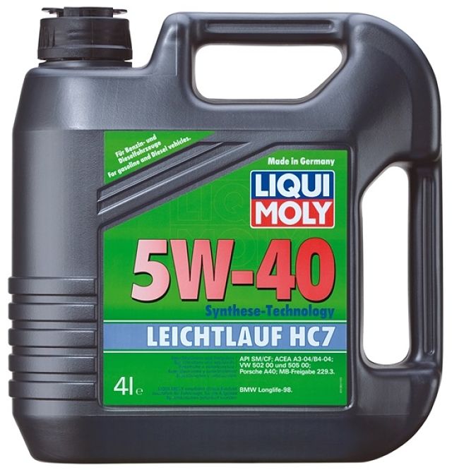 

Моторное масло LIQUI MOLY Leichtlauf HC7 5w40 4л, Масло моторное Leichtlauf HC7 5w40 4л