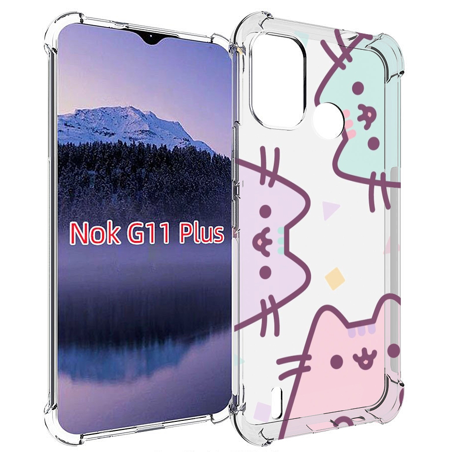 

Чехол MyPads котики зеленый фиолетовый розовый женский для Nokia G11 Plus, Прозрачный, Tocco