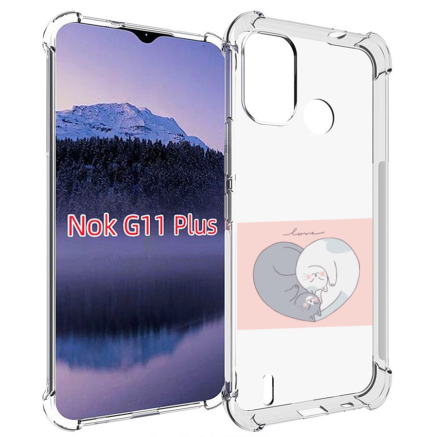 

Чехол MyPads котики-в-форме-сердца для Nokia G11 Plus, Прозрачный, Tocco
