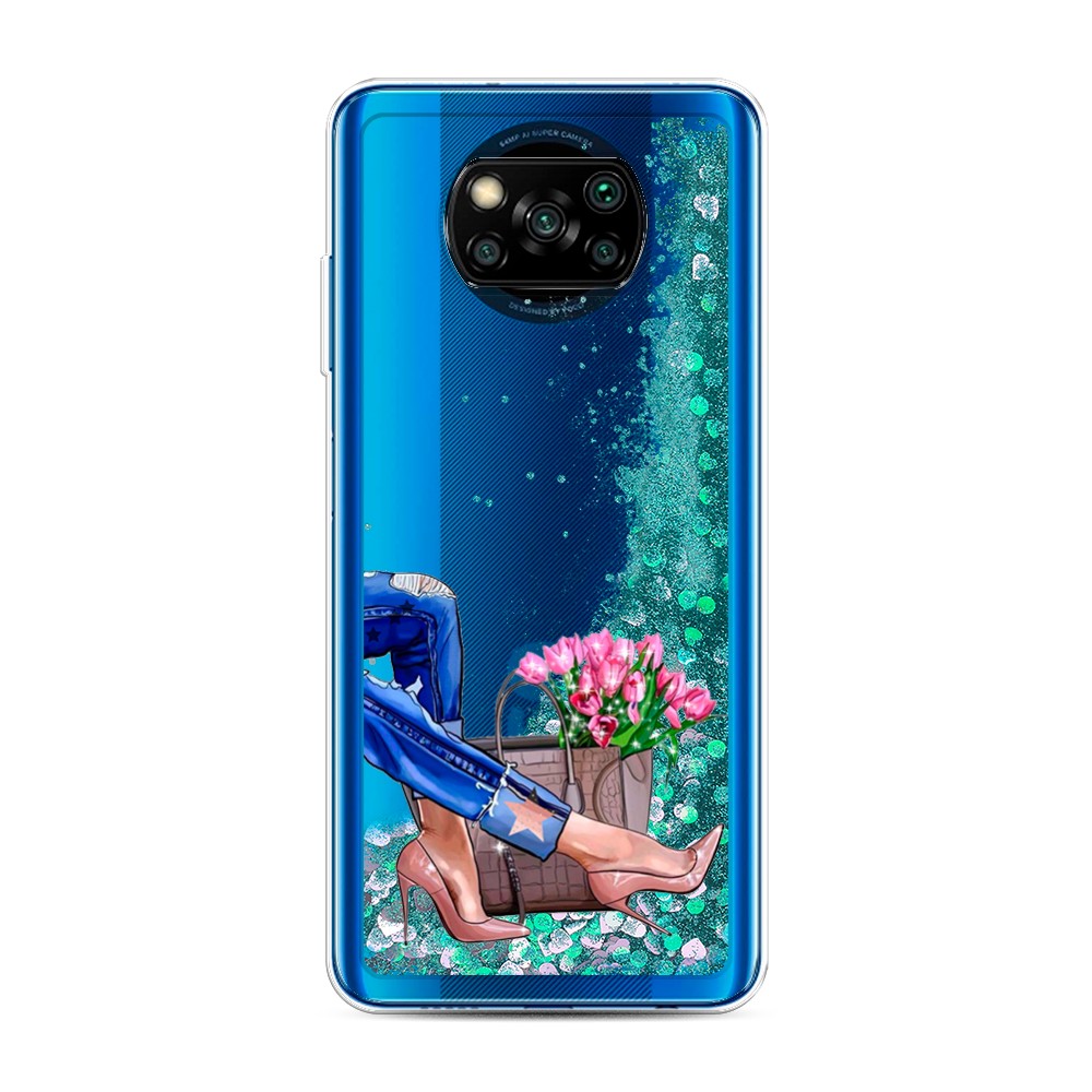 

Жидкий чехол с блестками "Каблучки" на Xiaomi Poco X3 NFC, 39295-1