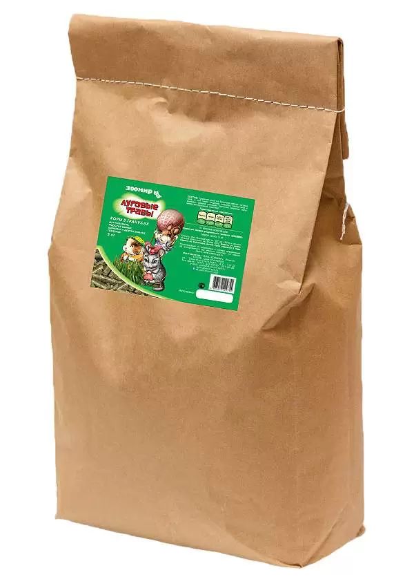 Сухой корм для грызунов Зоомир Луговые травы, 5 кг, 2 шт