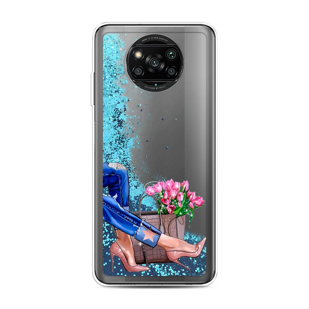 

Жидкий чехол с блестками "Каблучки" на Xiaomi Poco X3 Pro, 310693-1