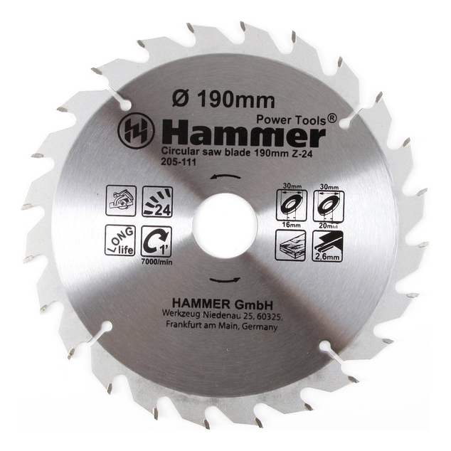 Пильный диск по дереву  Hammer Flex 205-111 CSB WD (30661)