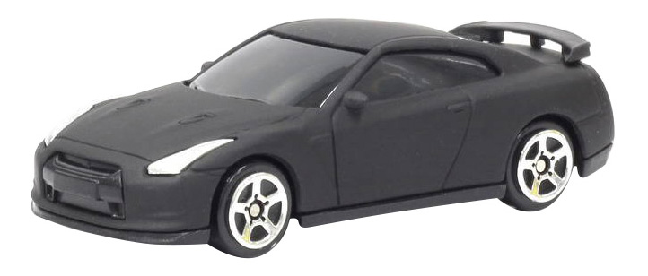 Машина металлическая Uni-Fortune 1:64 Nissan GTR (R35) без механизмов черный матовый