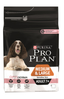 фото Сухой корм для собак pro plan optiderma medium & large adult 7+, для пожилых, лосось, 14кг