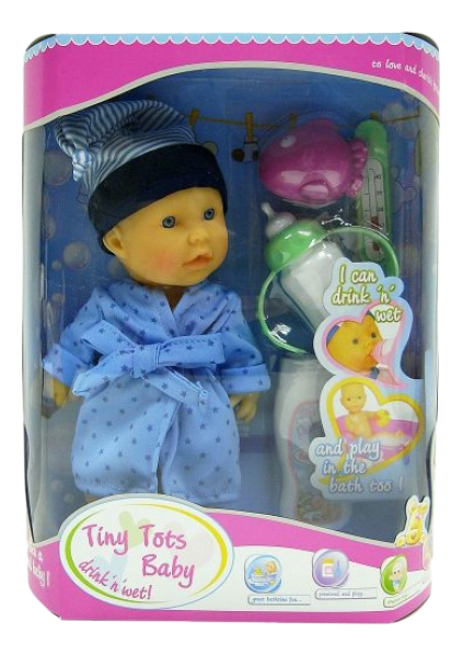 Пупс Shantou Gepai Tiny tots baby в голубом халате 23 см l o l куколка dance tots