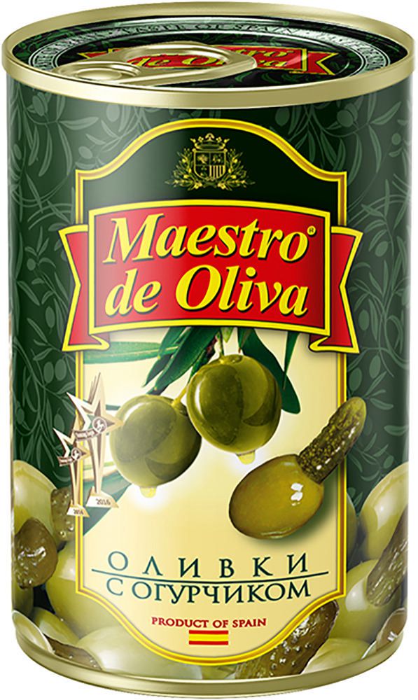 Оливки Maestro de Oliva с огурчиком 300 г