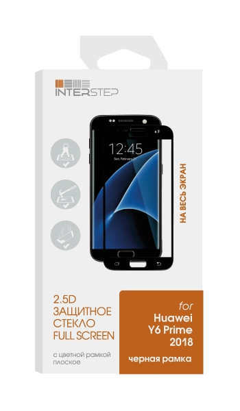 

Защитное стекло InterStep для Huawei Y6 Prime (2018) Black, IS-TG-HUAY6P8FB-000B202